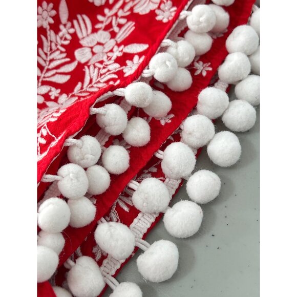 Show Me Your Mumu Laney Pom Pom Shorts Women S Firecracker With White Embroidery - Picture 7 of 8